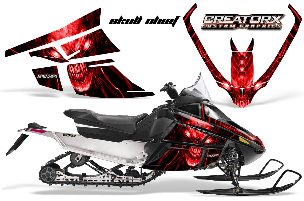 Arctic Cat F Series Graphics Kit Skull Chief Red